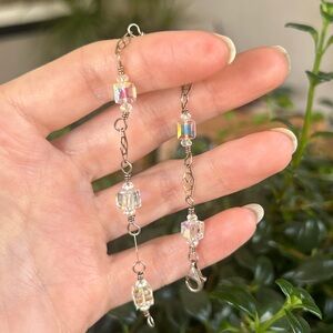 Vintage Sterling Silver Aurora Crystal Bracelet